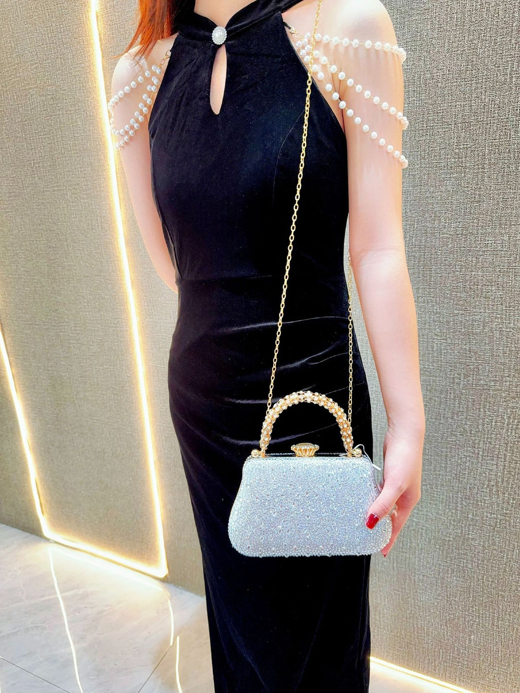 New Foreign Trade Exquisite Evening Bag Diamond Clutch Bag Women's Cheongsam Bag Celebrity Banquet Handbag Rhinestone