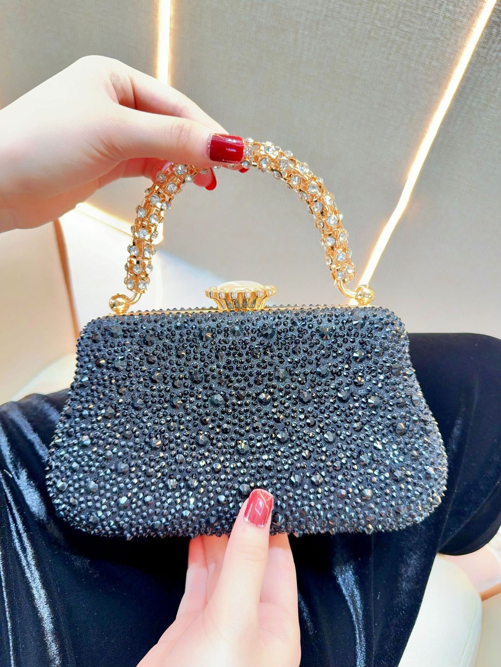New Foreign Trade Exquisite Evening Bag Diamond Clutch Bag Women's Cheongsam Bag Celebrity Banquet Handbag Rhinestone