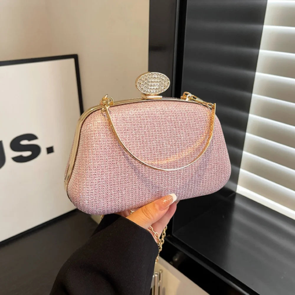 Chain Evening Bag Dinner Shoulder Bag for Women Handbag - Fashion Crossbody Bags Vintage Elegant Rhinestones Clutch Bag 2025 New