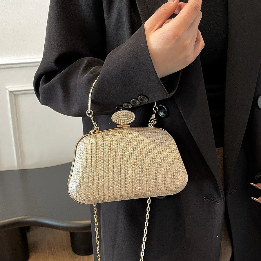 Chain Evening Bag Dinner Shoulder Bag for Women Handbag - Fashion Crossbody Bags Vintage Elegant Rhinestones Clutch Bag 2025 New