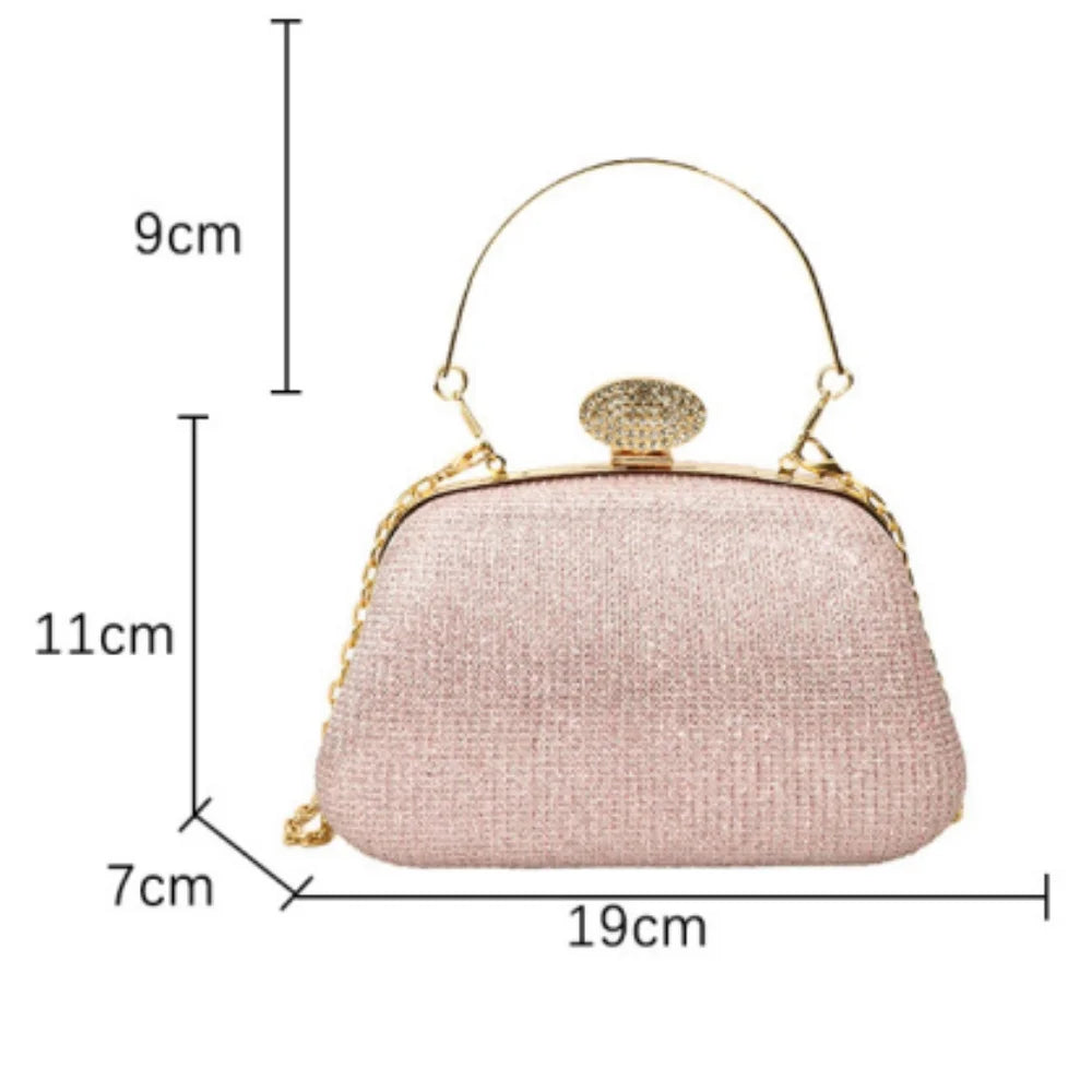 Chain Evening Bag Dinner Shoulder Bag for Women Handbag - Fashion Crossbody Bags Vintage Elegant Rhinestones Clutch Bag 2025 New