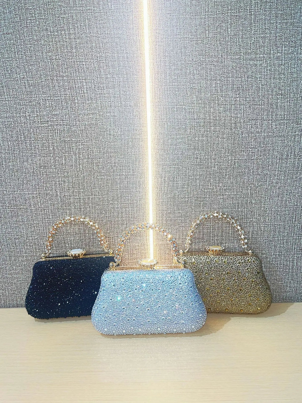 XIYUAN Golden Evening Bags for Women Rhinestone Clutches and Purse Female Party/Dinner/Banquet Handbags Prom Chain Shoulder Bags