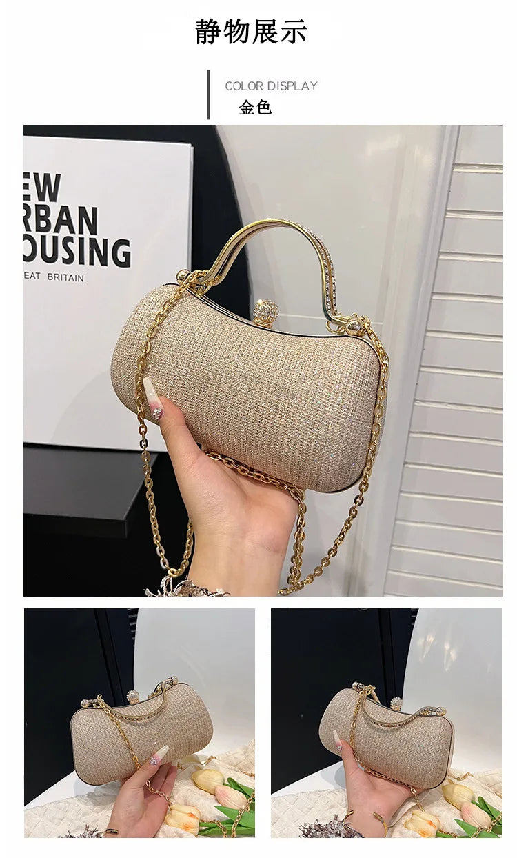 New Fashion Chain Handbags Dinner Banquet Bags Shoulder Luxury Unique Evening Handbags Party Clutch Vintage Underarm Bag Satchel