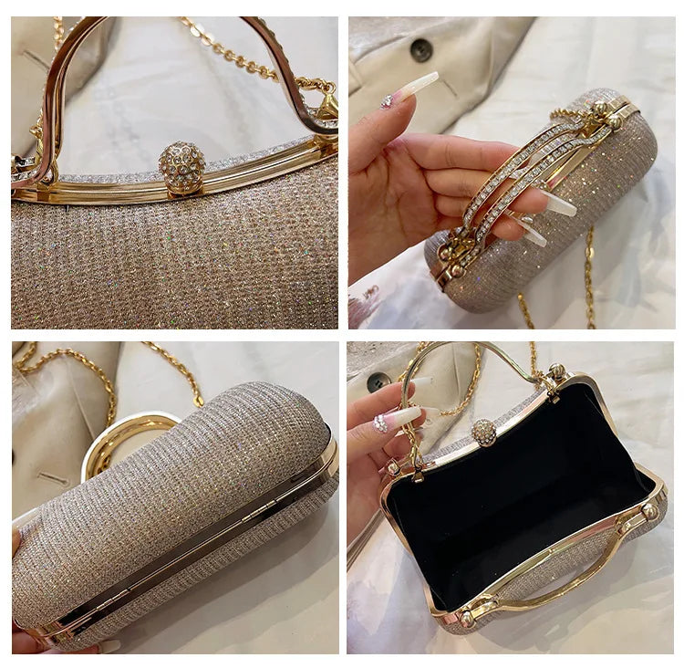 New Fashion Chain Handbags Dinner Banquet Bags Shoulder Luxury Unique Evening Handbags Party Clutch Vintage Underarm Bag Satchel