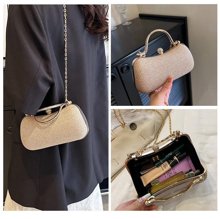 New Fashion Chain Handbags Dinner Banquet Bags Shoulder Luxury Unique Evening Handbags Party Clutch Vintage Underarm Bag Satchel
