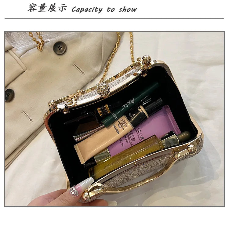New Fashion Chain Handbags Dinner Banquet Bags Shoulder Luxury Unique Evening Handbags Party Clutch Vintage Underarm Bag Satchel